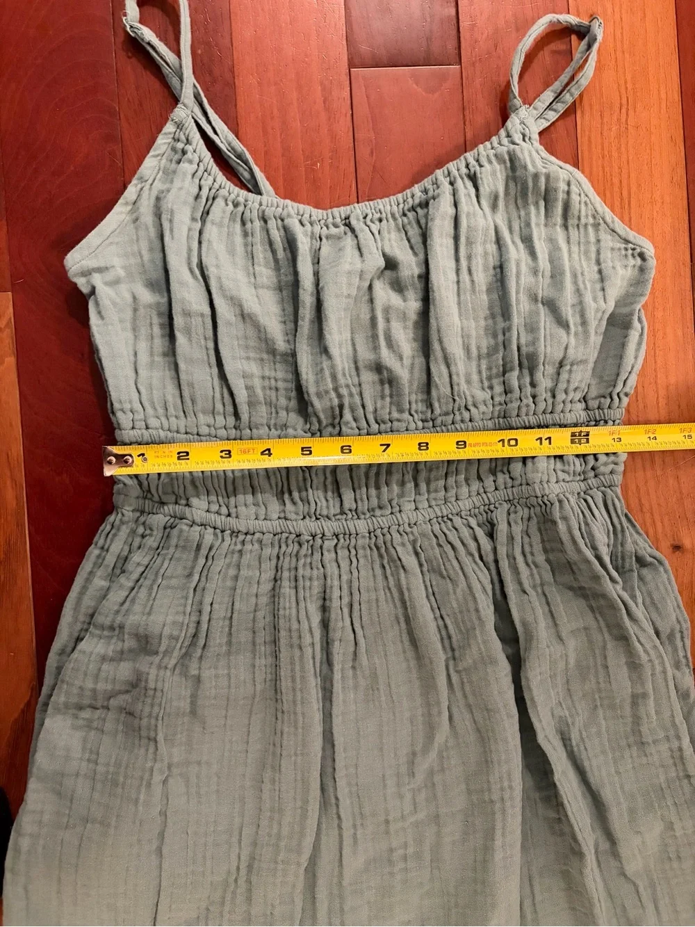 Pact Coastal Double Gauze Cami Maxi Dress Blue Green Size Medium - Picture 12 of 14